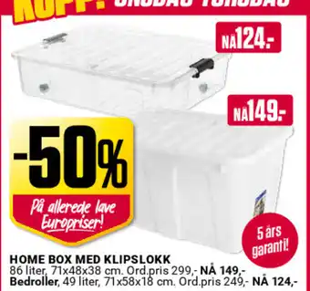 Europris HOME BOX MED KLIPSLOKK tilbud