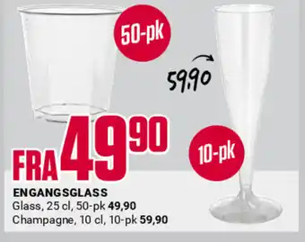 Europris ENGANGSGLASS tilbud