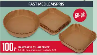Europris BAKEPAPIR TIL AIRFRYER tilbud