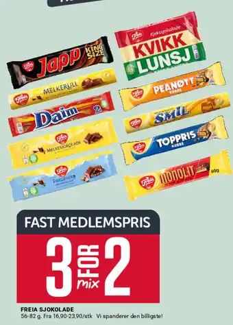 Europris FREIA SJOKOLADE tilbud