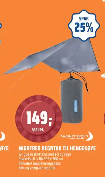 Coop Obs NIGHTBED REGNTAK TIL HENGEKØYE tilbud