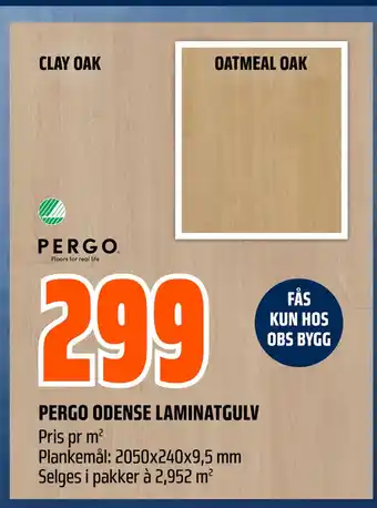 Obs Bygg PERGO ODENSE LAMINATGULV tilbud