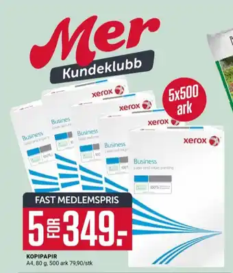 Europris Xerox kopipapir tilbud