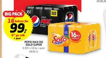 Bunnpris PEPSI MAX OG SOLO SUPER tilbud