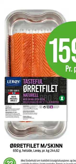 Kiwi ØRRETFILET M/SKINN tilbud