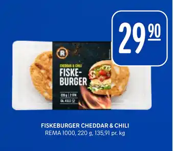 Rema 1000 FISKEBURGER CHEDDAR & CHILI tilbud