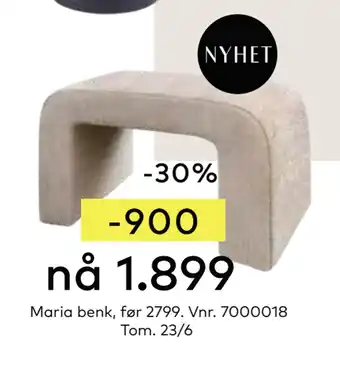 Skeidar Maria benk tilbud