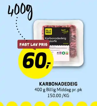 Bunnpris KARBONADEDEIG tilbud