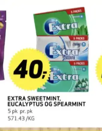 Bunnpris Extra tyggegummi tilbud