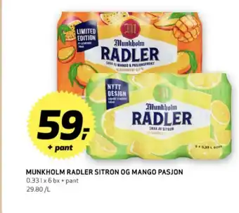 Bunnpris Munkholm radler mango & pasjonsfrukt tilbud