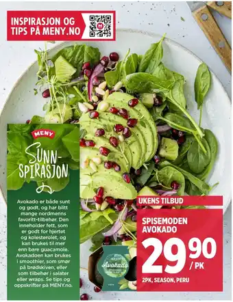 Meny SPISEMODEN AVOKADO tilbud