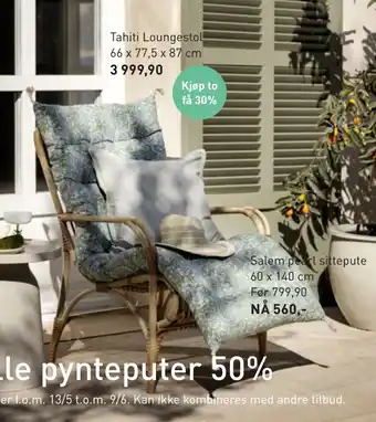 Kid Interiør Tahiti Loungestol tilbud