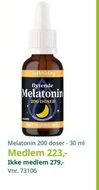 Sunkost Melatonin 200 doser - 30 ml tilbud