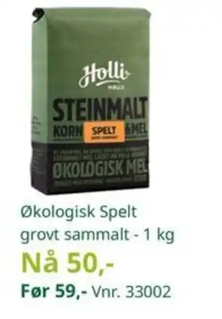 Økologisk Spelt grovt sammalt - 1 kg