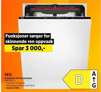 POWER AEG INTEGRERT OPPVASKMASKIN FSB53927Z1 tilbud