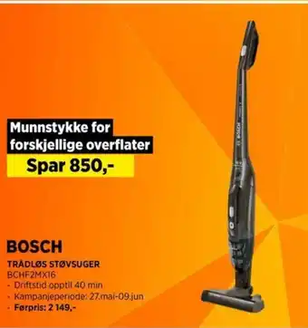 POWER TRÅDLØS STØVSUGER BCHF2MX16 tilbud