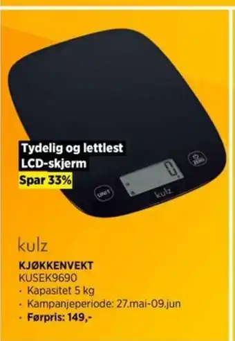 POWER KJØKKENVEKT KUSEK9690 tilbud
