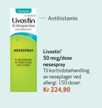 Apotek 1 Livostin 50 mcg/dose nesespray tilbud