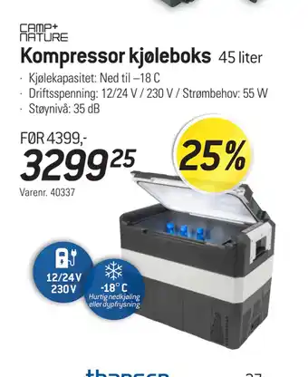 Thansen Kompressor kjøleboks tilbud