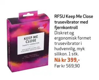 Apotek 1 RFSU Keep Me Close truse vibrator med fjernkontroll tilbud