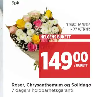 Meny Roser, Chrysanthemum og Solidago tilbud