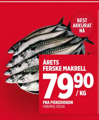 Meny ÅRETS FERSKE MAKRELL tilbud