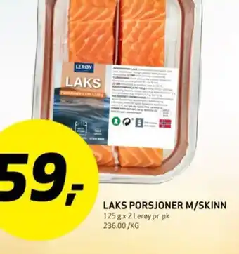 Bunnpris LAKS PORSJONER M/SKINN tilbud