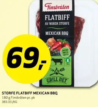 Bunnpris STORFE FLATBIFF MEXICAN BBQ tilbud