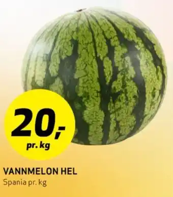 Bunnpris VANNMELON HEL tilbud