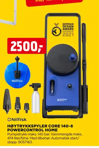 jem & fix HØYTRYKKSPYLER CORE 140-6 POWERCONTROL HOME tilbud