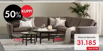 Fagmøbler Choice air hjørnesofa tilbud