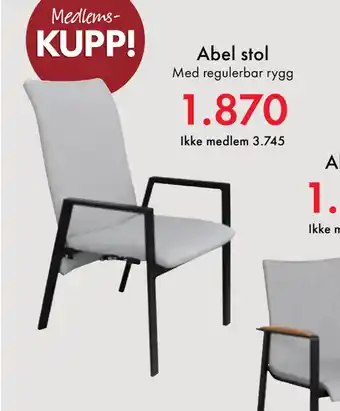 Fagmøbler Abel stol tilbud