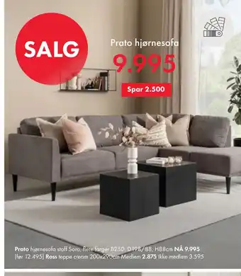 Fagmøbler Prato hjørnesofa tilbud