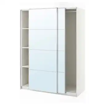 IKEA Pax / auli Skyvedørsgarderobe, hvit/speil, 150x66x201 cm tilbud