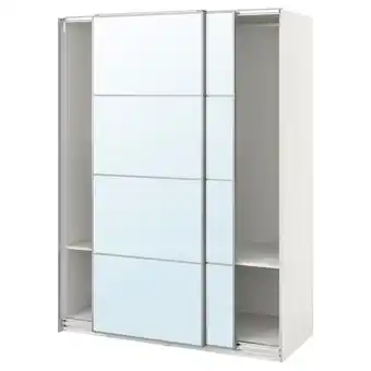 IKEA Pax / auli Skyvedørsgarderobe, hvit/speil, 150x66x201 cm tilbud
