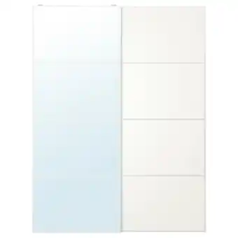 IKEA Auli / mehamn Skyvedører par, hvit speil/dobbeltsidig hvit, 150x201 cm tilbud