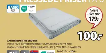JYSK VANNTINDEN FIBERDYNE tilbud