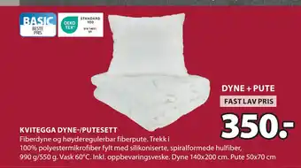 JYSK KVITEGGA DYNE-/PUTESETT tilbud
