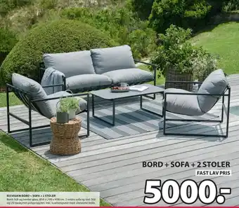 JYSK RISVEDEN BORD + SOFA + 2 STOLER tilbud
