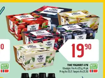 Coop Prix TINE YOGHURT 4 PK tilbud