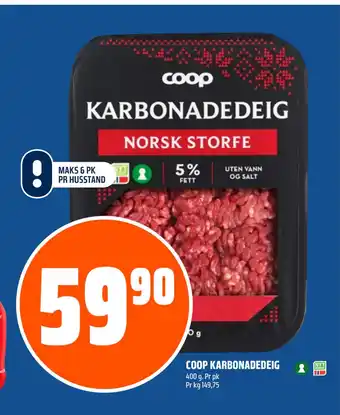 Coop Obs COOP KARBONADEDEIG tilbud