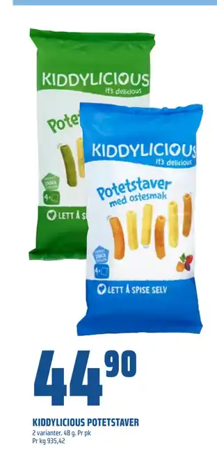 Coop Obs KIDDYLICIOUS POTETSTAVER tilbud