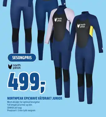 Coop Obs NORTHPEAK EPICWAVE VÅTDRAKT JUNIOR tilbud
