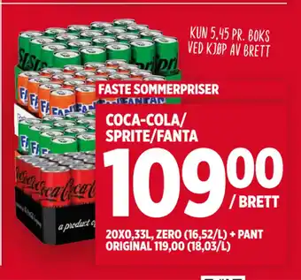 Meny COCA-COLA/ SPRITE/FANTA tilbud