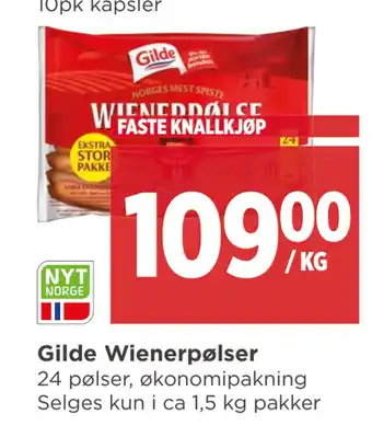 Meny Gilde Wienerpølser tilbud