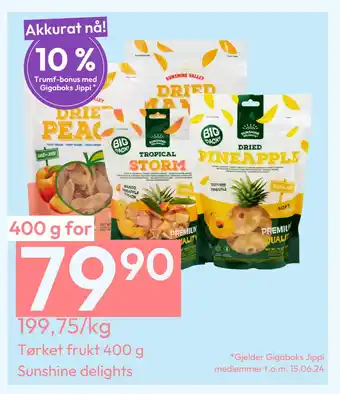 Gigaboks Tørket frukt 400 g tilbud