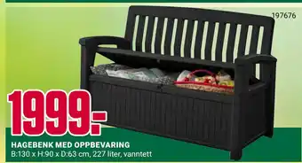Europris HAGEBENK MED OPPBEVARING tilbud
