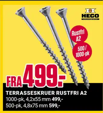 Europris TERRASSESKRUER RUSTFRI A2 tilbud