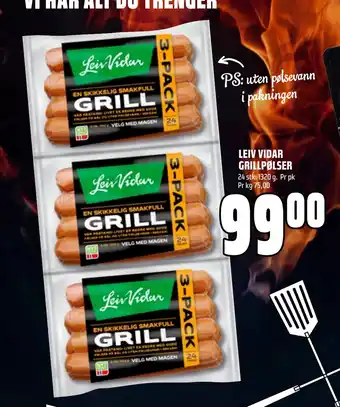 Coop Obs LEIV VIDAR GRILLPØLSER tilbud