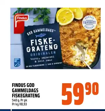 Coop Obs FINDUS GOD GAMMELDAGS FISKEGRATENG tilbud